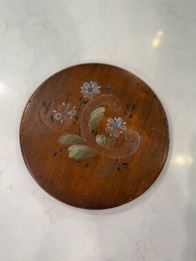 Vintage hand painted folk art trivet